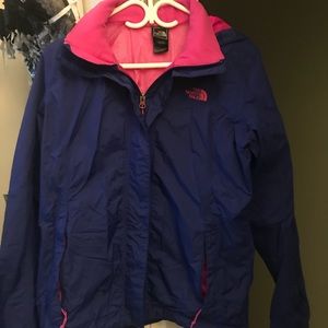 Navy blue/pink NorthFace windbreaker